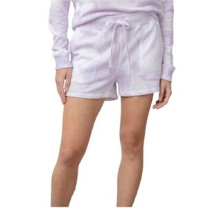 Women's L Rails Robin Tie-dye Lavender Drawstring Shorts High Rise Lounge
